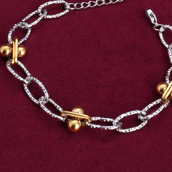 Link Silver and Gold Bracelet