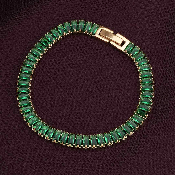 Emerald Link Green Stone Bracelet