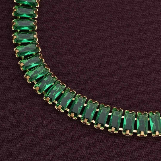 Emerald Link Green Stone Bracelet