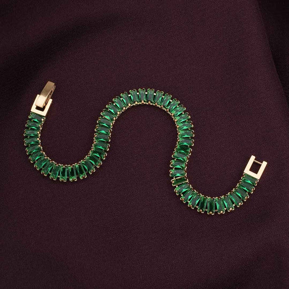 Emerald Link Green Stone Bracelet