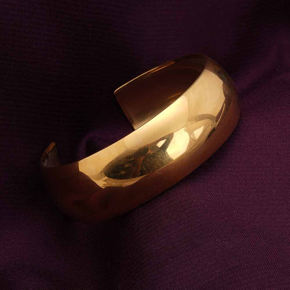 Open-Cuff Plain Thin Gold Bracelet