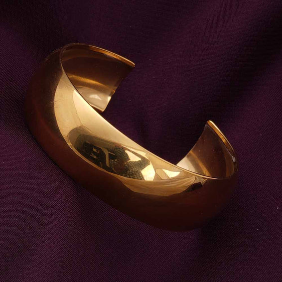 Open-Cuff Plain Thin Gold Bracelet