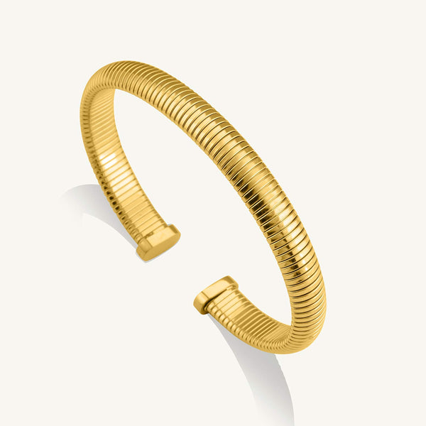 Chunky Ribbed Stretch Cuff Bracelet