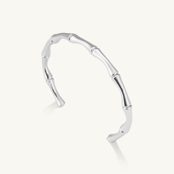 Silver Bamboo Cuff Bracelet