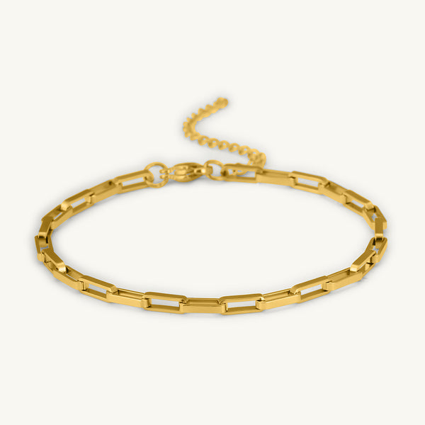 Gold Rectangular Link Bracelet
