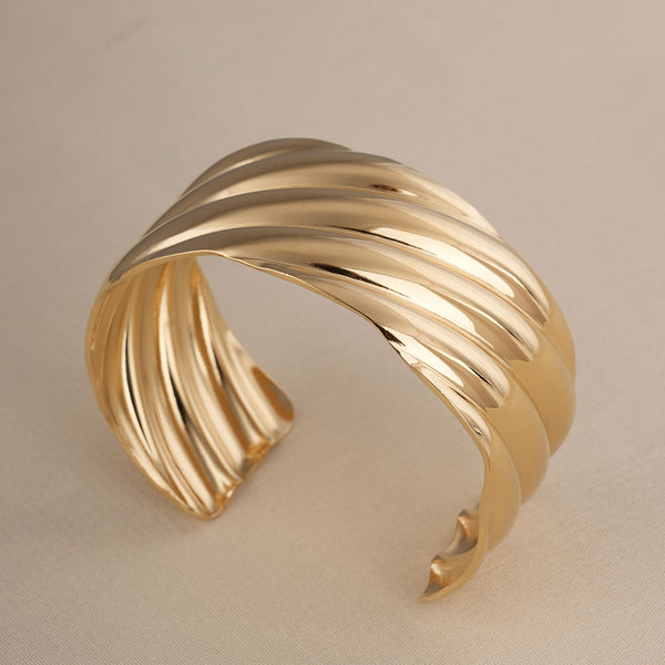 Wavy Gold Cuff Bracelet