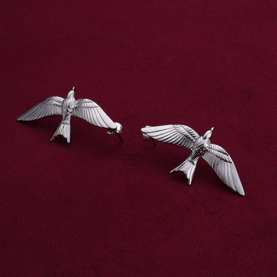 Winged Grace Silver Drop Earrings