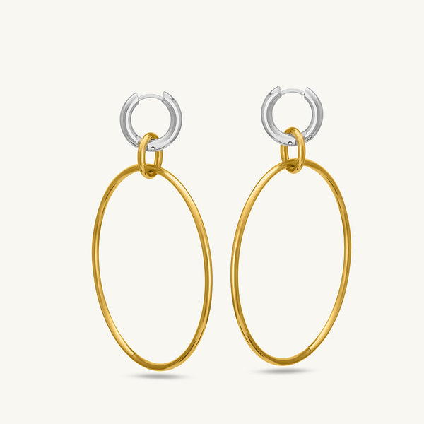 Unique Dual Tone Hoop Earrings