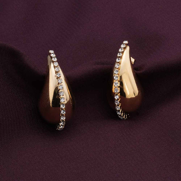 Dewdrop Delight Gold Stud Earrings