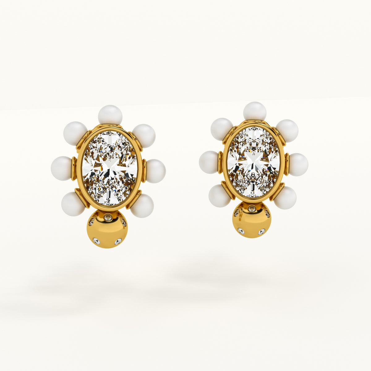 Dazzling Drizzle Pearl Stud Earrings