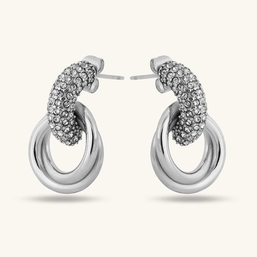 Urban Edge Silver Drop Earrings