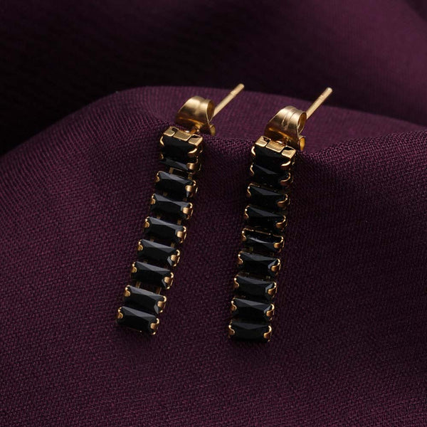 Black Emerald Drop Earring