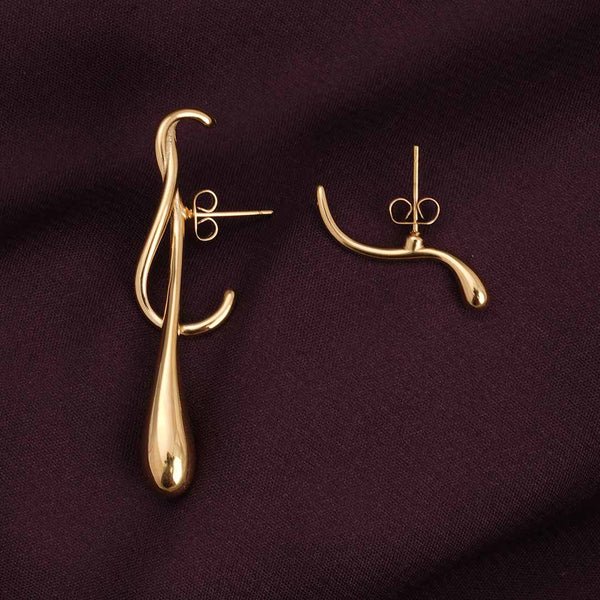 Dripping Fluid Gold Drop Earrings