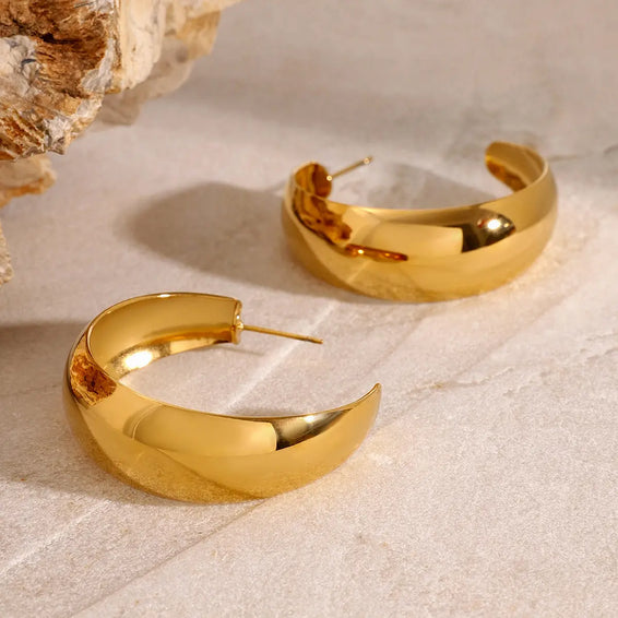 Statement Gold Hoop Earrings