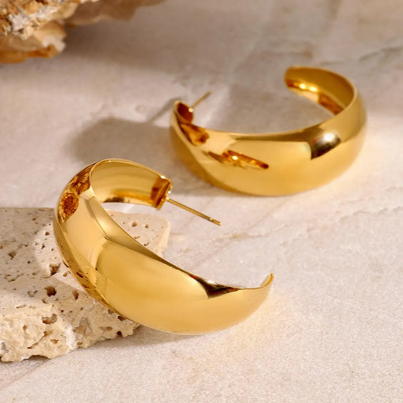 Statement Gold Hoop Earrings