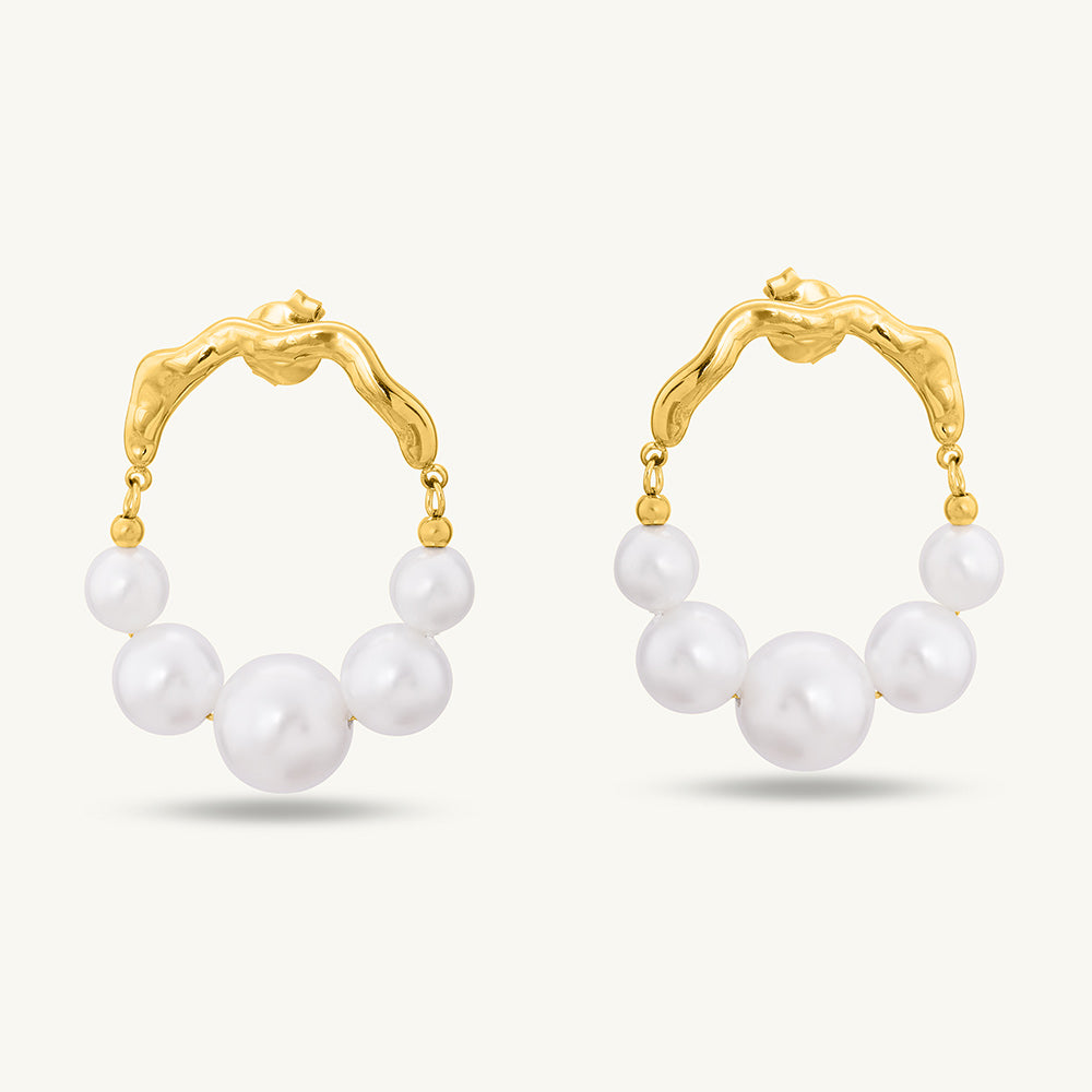 Timeless Pearl Gold Stud Earrings