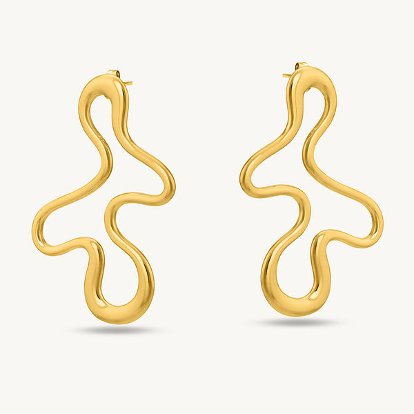 Minimalist Irregular Hollow Drop Earrings