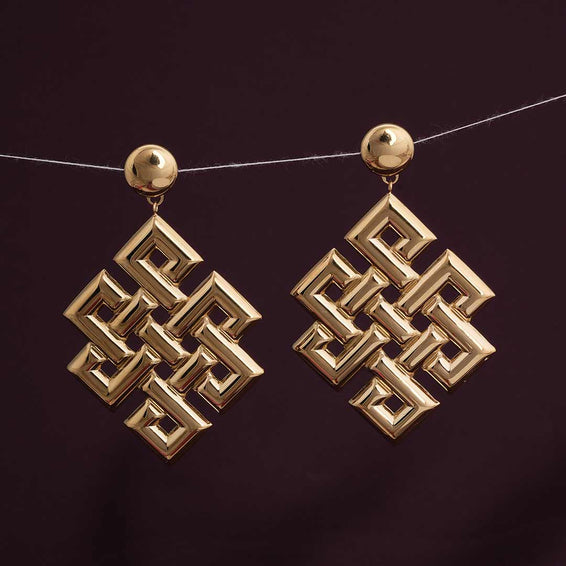 Endless Knot Drop Earrings