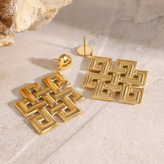 Endless Knot Drop Earrings