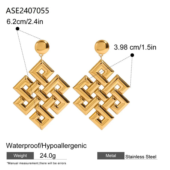 Endless Knot Drop Earrings