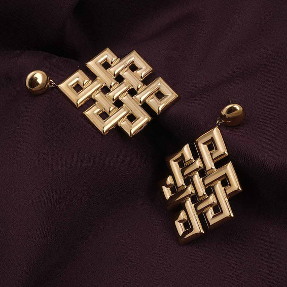 Endless Knot Drop Earrings