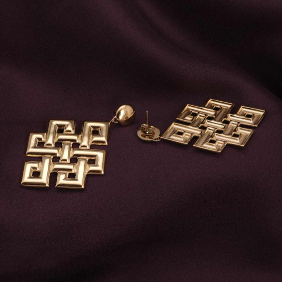 Endless Knot Drop Earrings