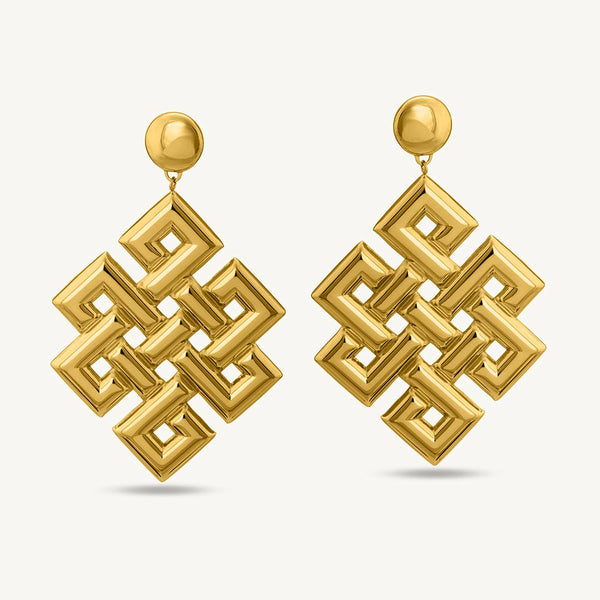 Endless Knot Drop Earrings