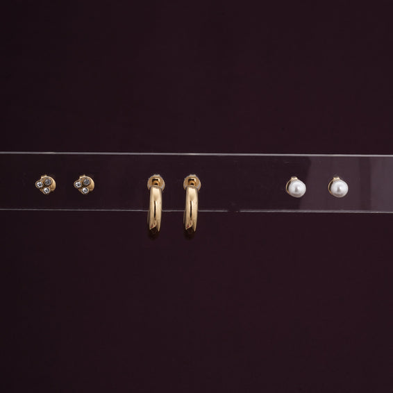 Minimalist Gold Earrings Set