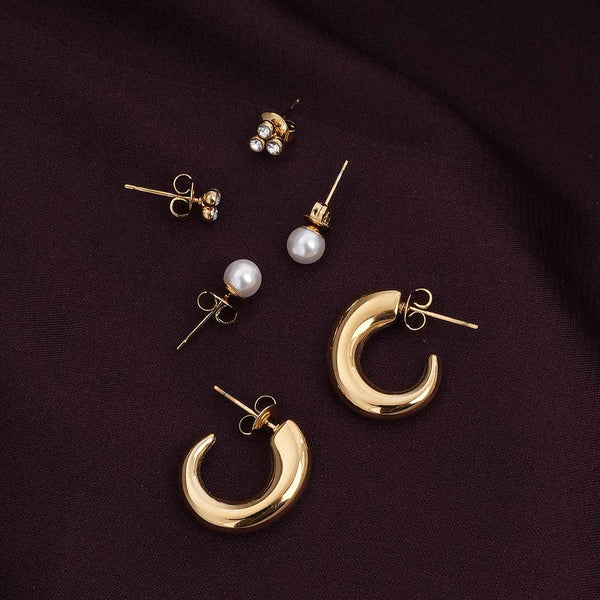 Minimalist Gold Earrings Set