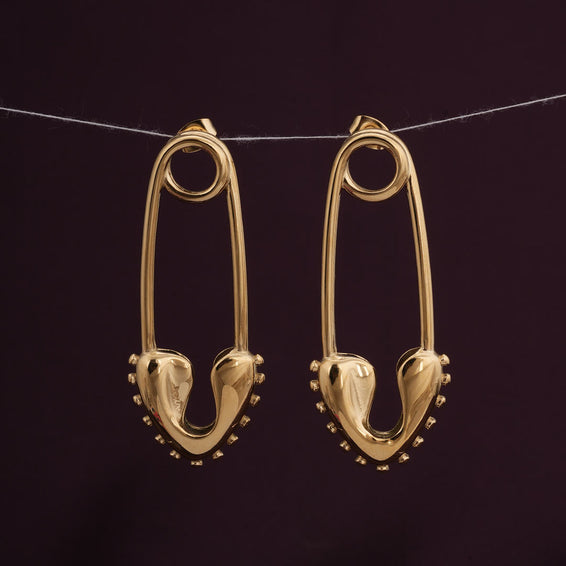 Minimalist Safety Pin Hoop Earrings