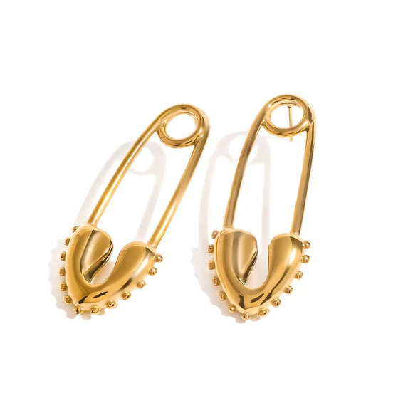 Minimalist Safety Pin Hoop Earrings