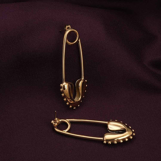 Minimalist Safety Pin Hoop Earrings