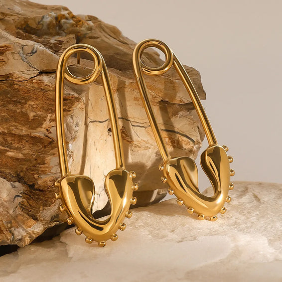 Minimalist Safety Pin Hoop Earrings