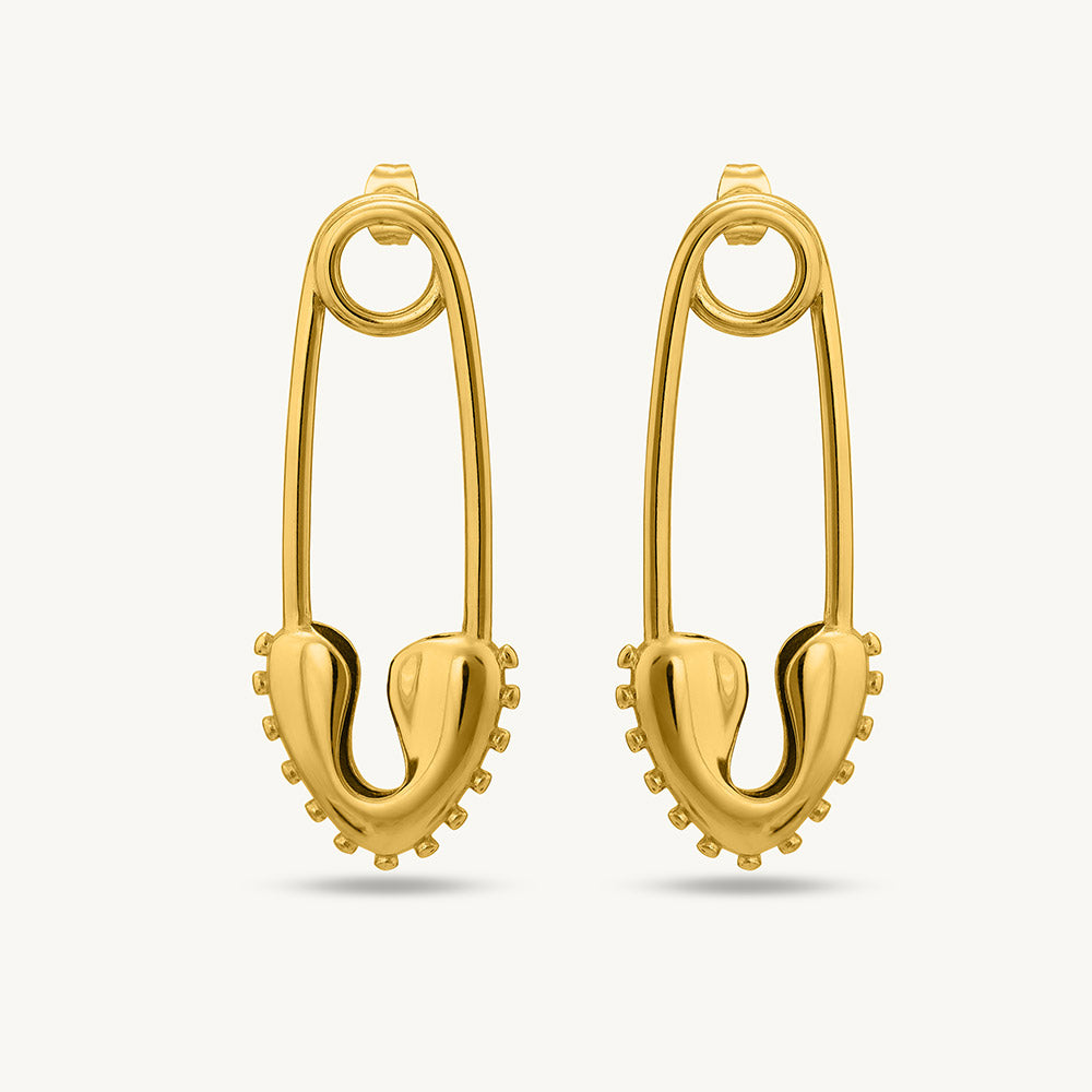 Minimalist Safety Pin Drop Earrings