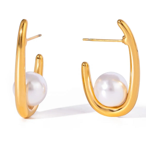 Pearl Elegance Hoop Earrings