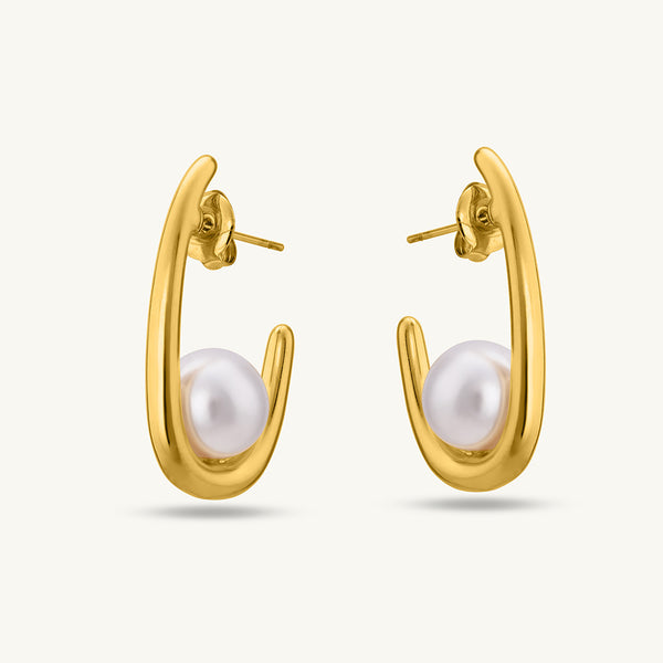 Pearl Elegance Hoop Earrings