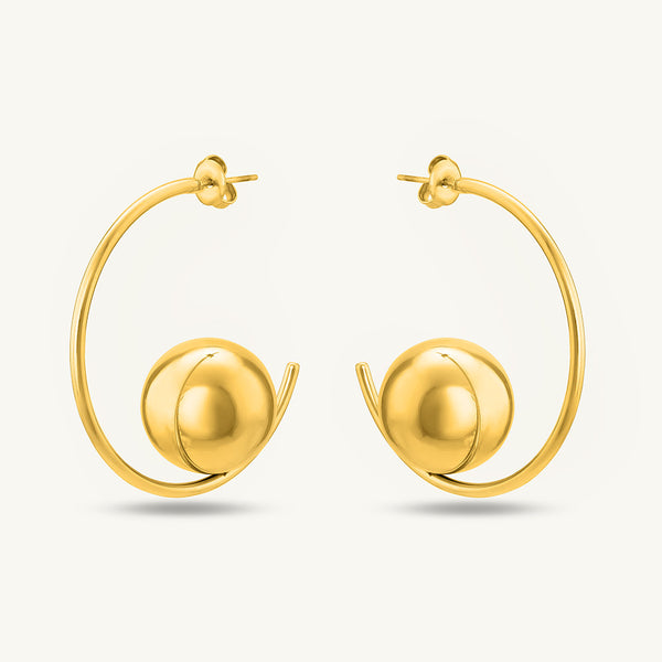 Ball Half Hoop Earrings