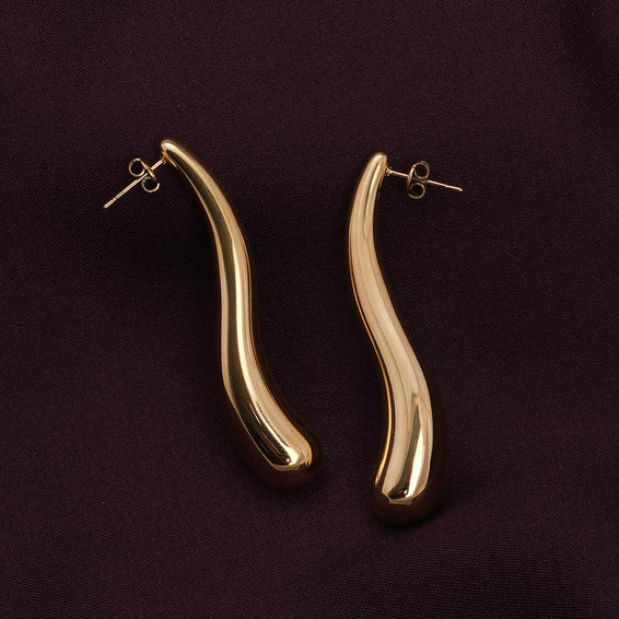 Long Gold Drop Earrings