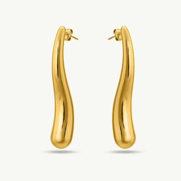 Long Gold Drop Earrings