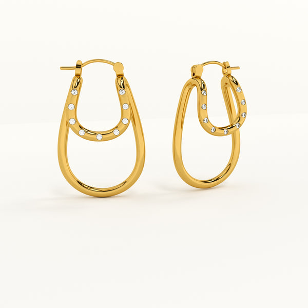 Double Oval Hoop Earrings