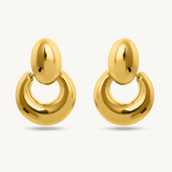 Round Ear Buckle Drop Earrings