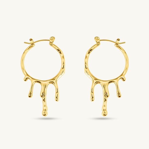 Round Dripping Hoop Earrings