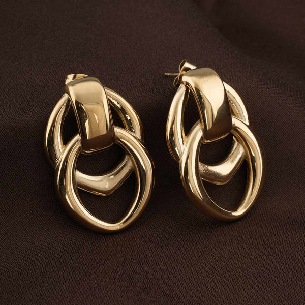 Linked Oval Drop Earrings