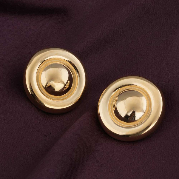 Golden Round Stud earrings