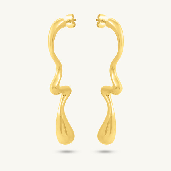 Curved Wave Drop Earrings