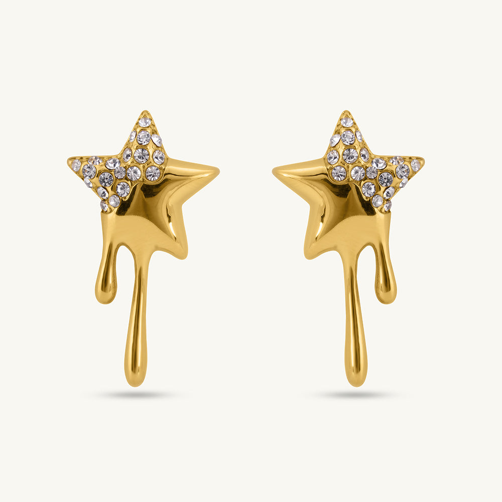 Dripping Star Stud Earrings