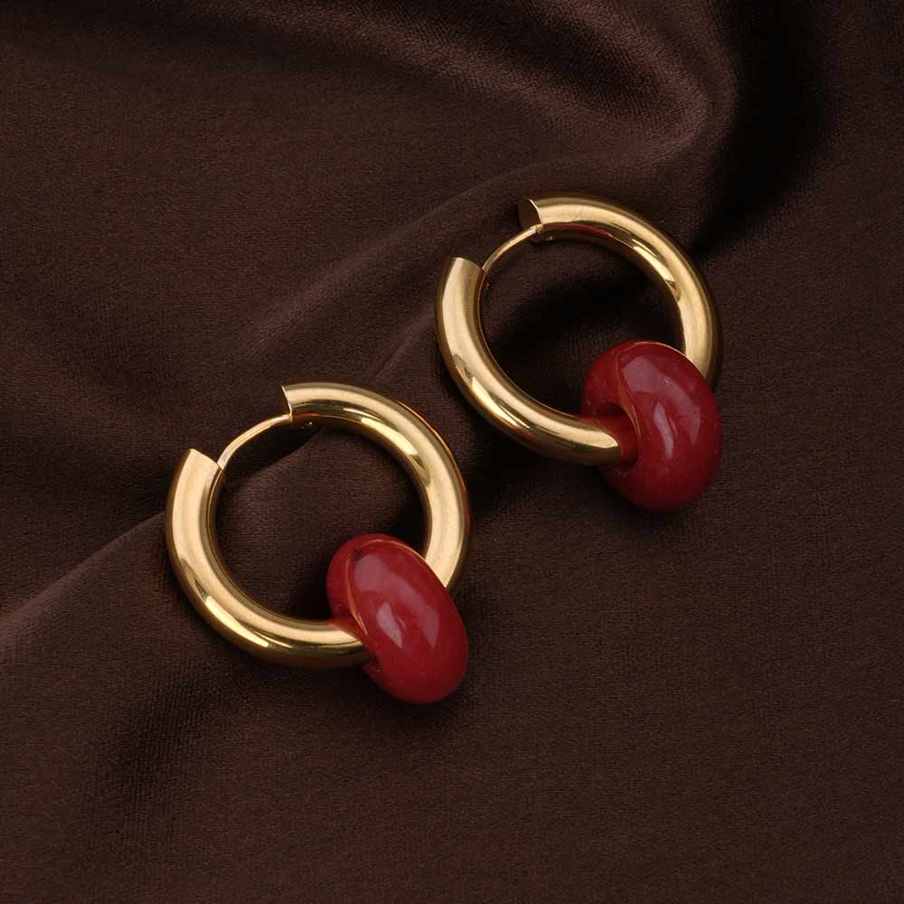Red Acrylic Hoop Earrings