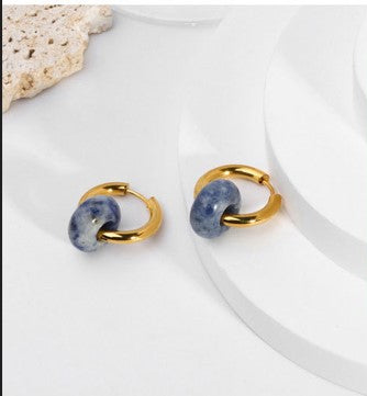 Blue Acrylic Hoop Earrings