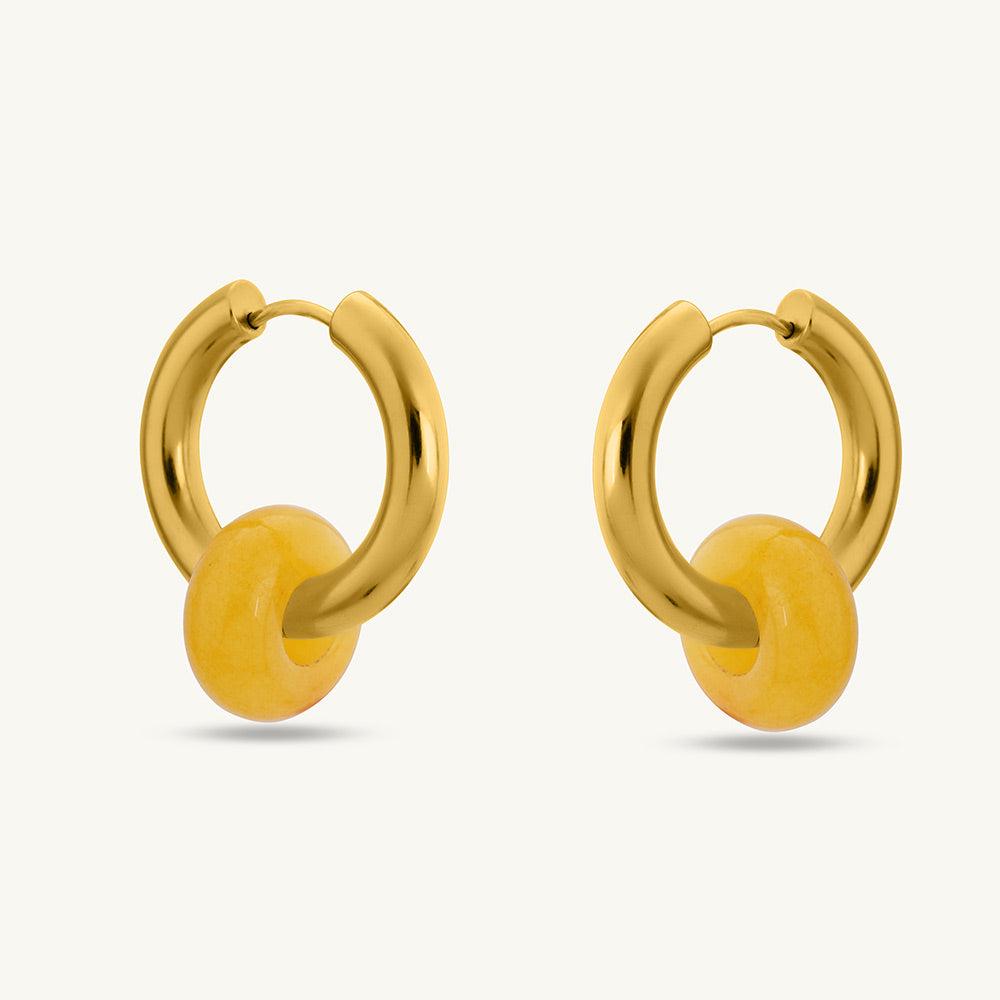 Yellow Acrylic Hoop Earrings