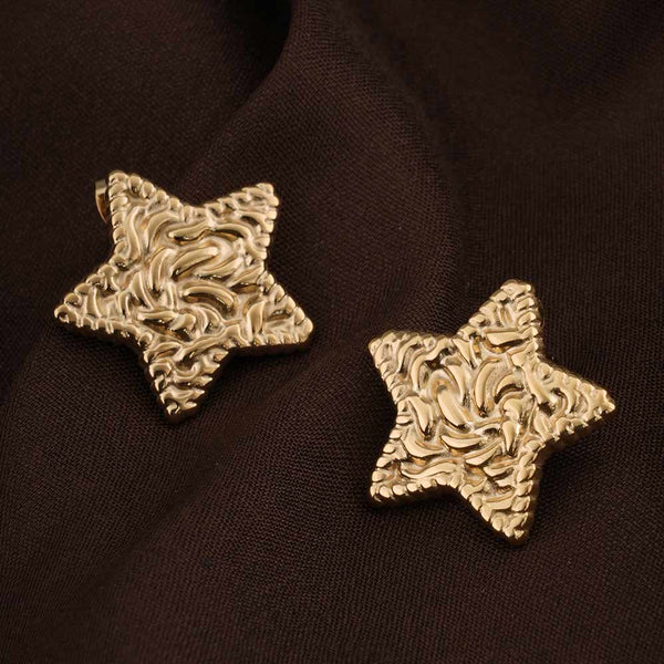 Gold Filigree Star Earrings